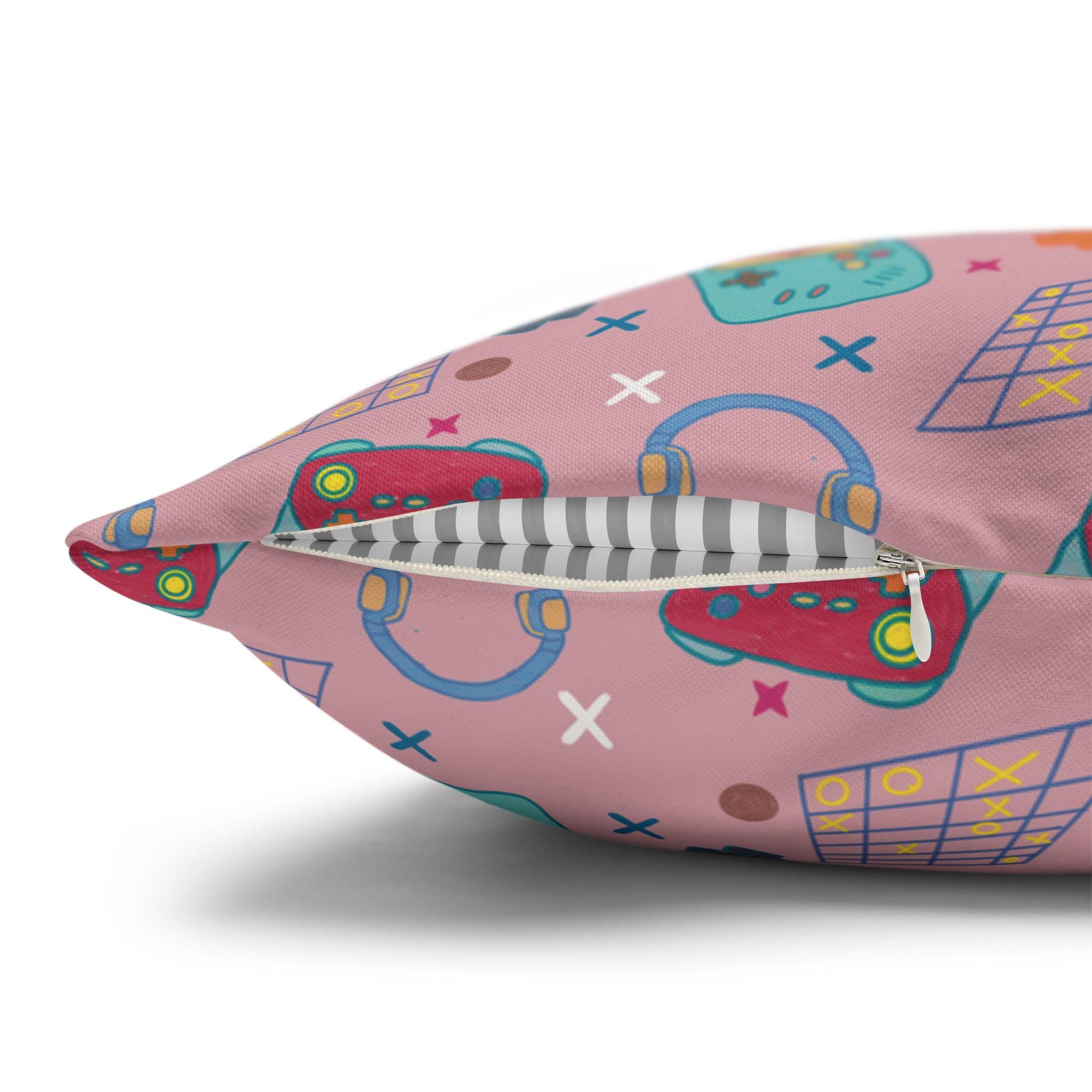Kawaii Retro Tech Pattern Pillowcase | Square Throw Pillowcase