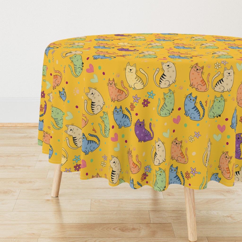 Cat Lovers Fabric, Quilting, Apparel, Home Decor, Beginner-Friendly Quilting-Weight Cotton