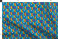 Teal Blue Butterfly Floral Fabric | Boho Quilting Cotton by Yard