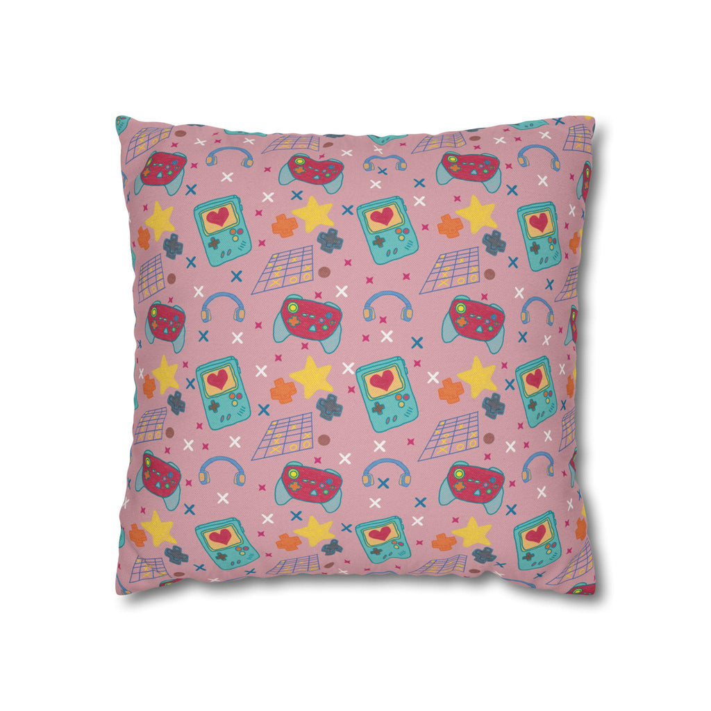 Kawaii Retro Tech Pattern Pillowcase | Square Throw Pillowcase