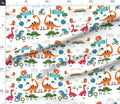 Dinosaur Cotton Fabric by the Yard | Kids Quilting Baby Nursery Print
