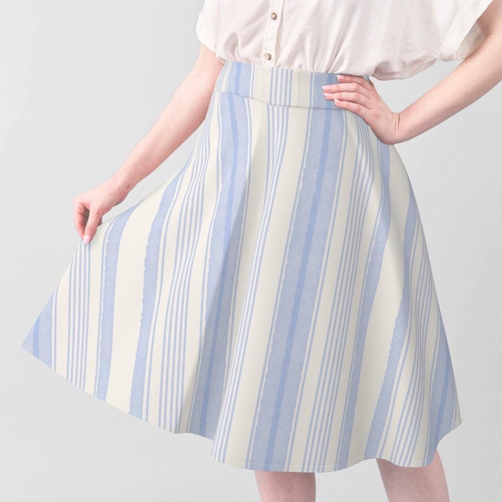 Watercolor Cabana Stripe Fabric, Coastal Blue, Nautical Nursery Textile