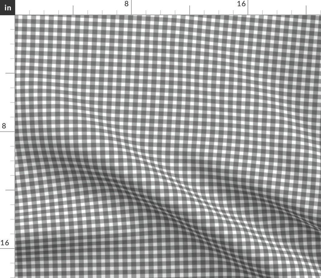 Gray Gingham Fabric by the Yard | Neutral Checkered Seamless Pattern for Quilting, Nursery & Apparel