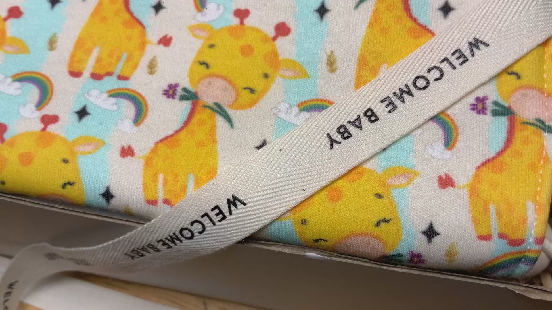 Handmade Baby Gift Set, Giraffe Baby Shower Gift, Baby Blanket Bib Burp Cloth Set, Teether Toy, Pacifier Clip, Newborn Gift Box